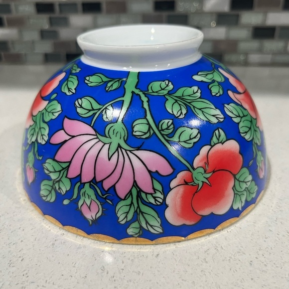 Floral Blue Ceramic Bowls/2pieces - Picture 3 of 7